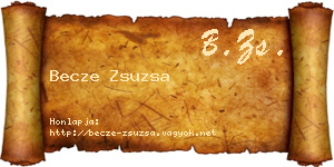 Becze Zsuzsa névjegykártya